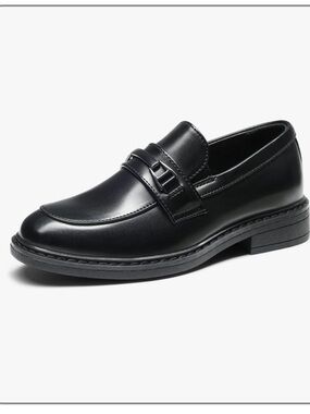 NWOT Classic Faux Leather Loafers with Buckle Detail